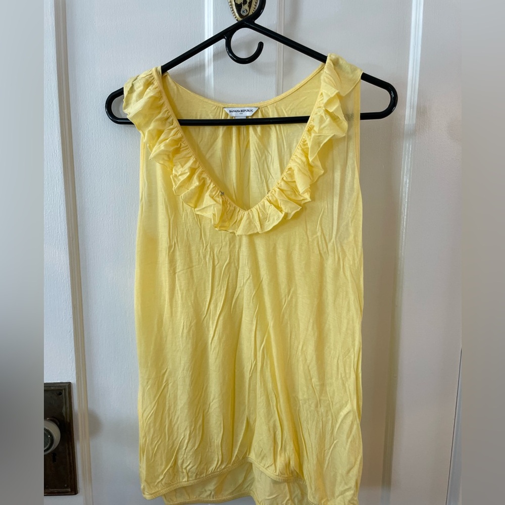 Banana Republic Light Yellow Ruffled Blouse